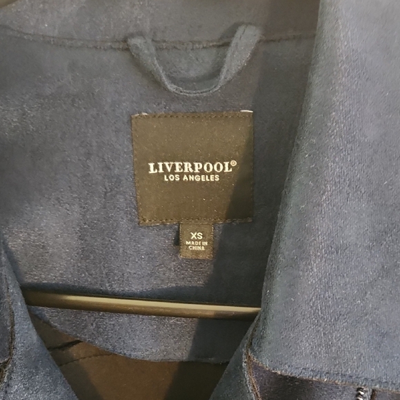 Liverpool Faux Suede Moto Jacket with Silver Detailing - Picture 5 of 13